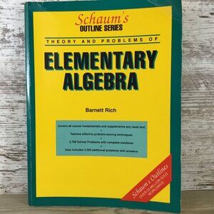 Schaums Outline Series Elementary Algebra By Barnett Rich 1980 Paperback